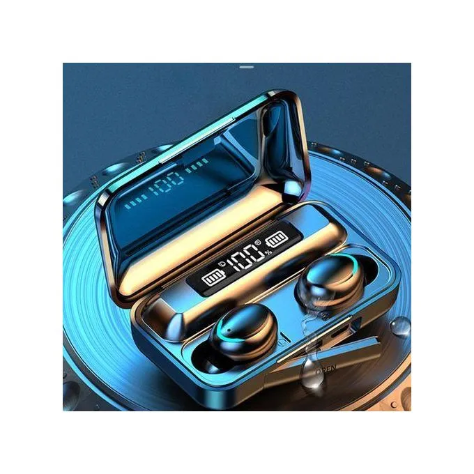 TWS F9 Earphone With Power Bank Bluetooth Control Earphones Stereo Sport Headset LED Display