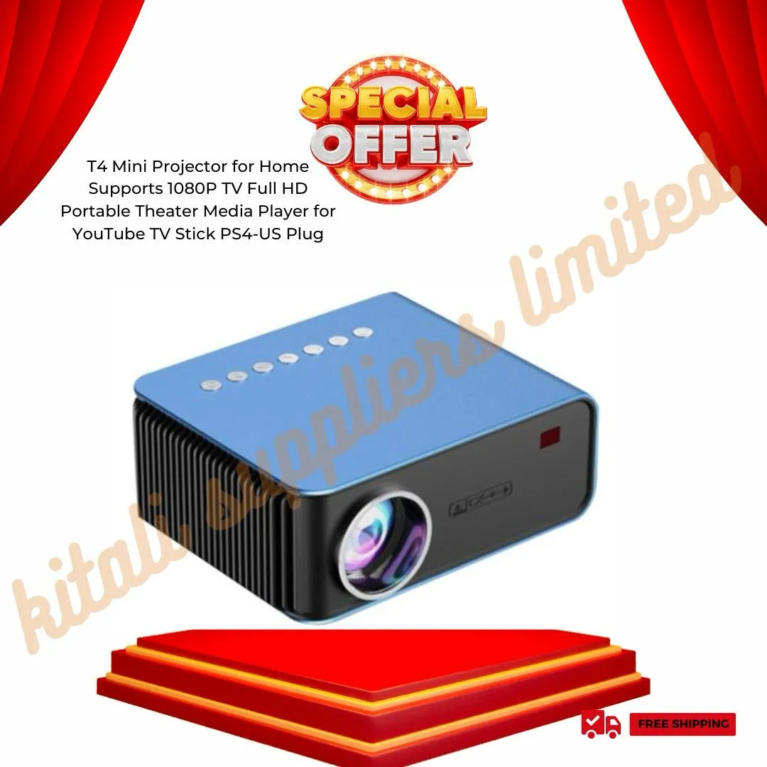  T4 Mini Projector for Home Supports 1080P TV Full HD Portable Theater Media Player 