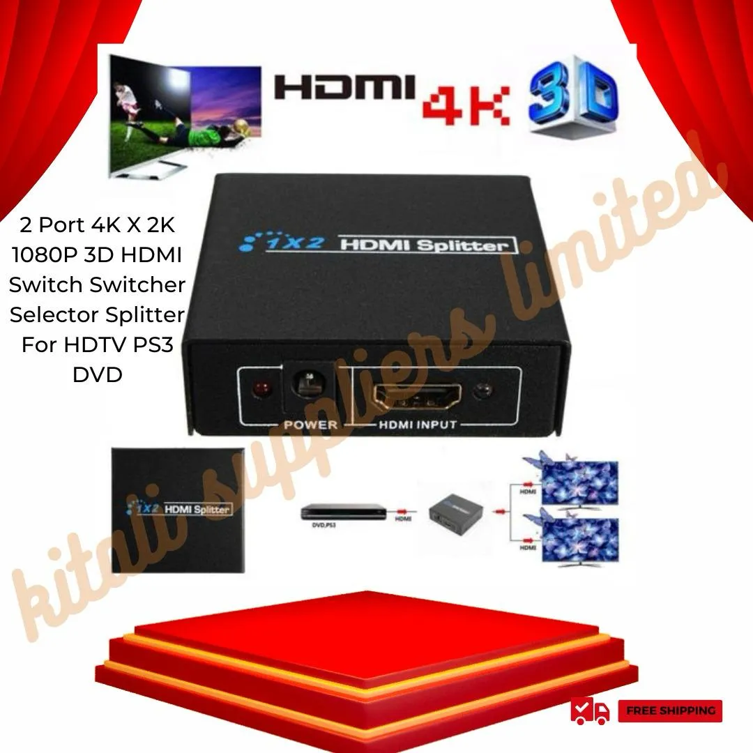 2 Port 4K X 2K 1080P 3D HDMI Switch Switcher Selector Splitter For HDTV PS3 DVD