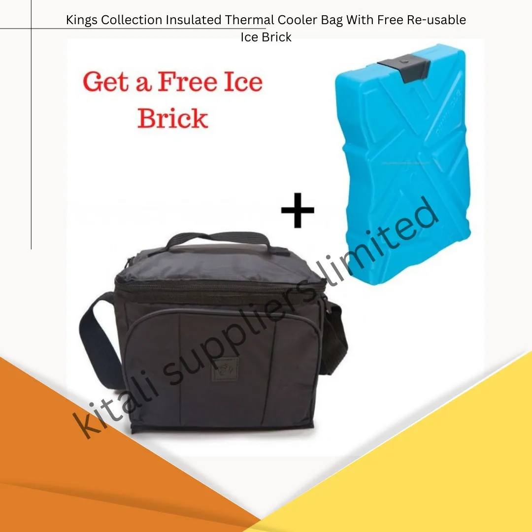 Kings Collection Insulated Thermal Cooler Bag With Free Re-usable Ice Brick