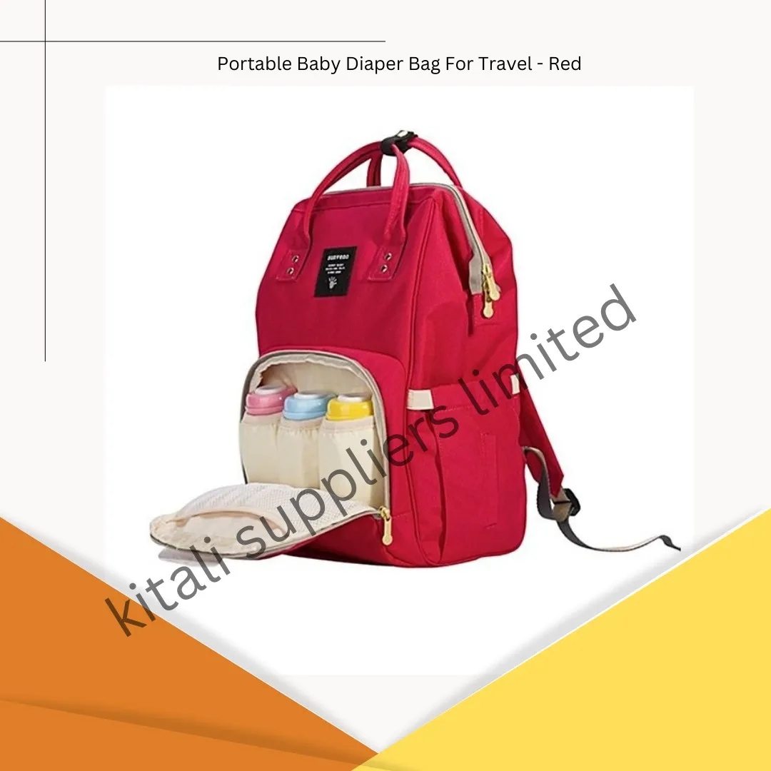 Portable Baby Diaper Bag For Travel - Red