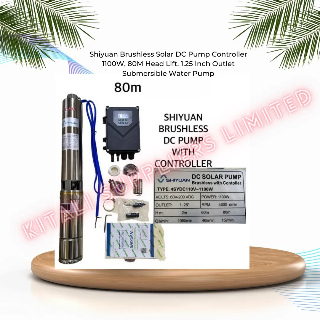 Shiyuan Brushless DC Pump With Controller Submersible Water Pump 80M Lift Height Solar Water Pump