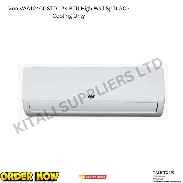 Von VAA124COSTD 12K BTU High Wall Split AC - Cooling Only