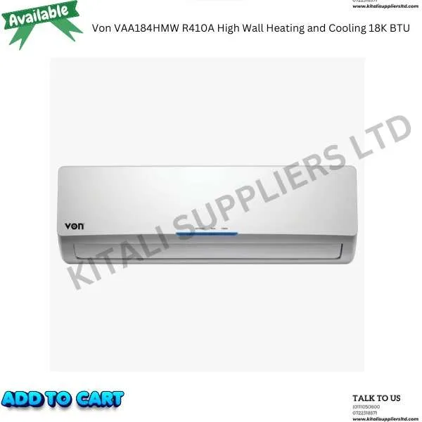 Von VAA184HMW R410A High Wall Heating and Cooling 18K BTU