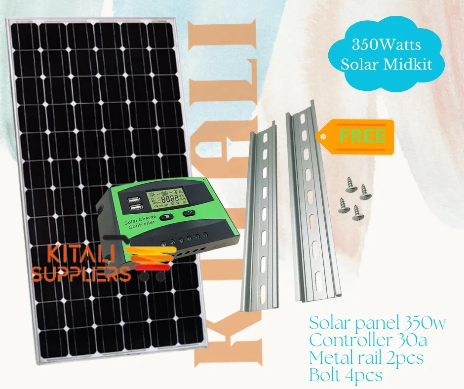 350w solar panel with free Gifts 2pc metal rail, 10amps and bolts