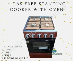 4 Gas free Standing cooker with oven