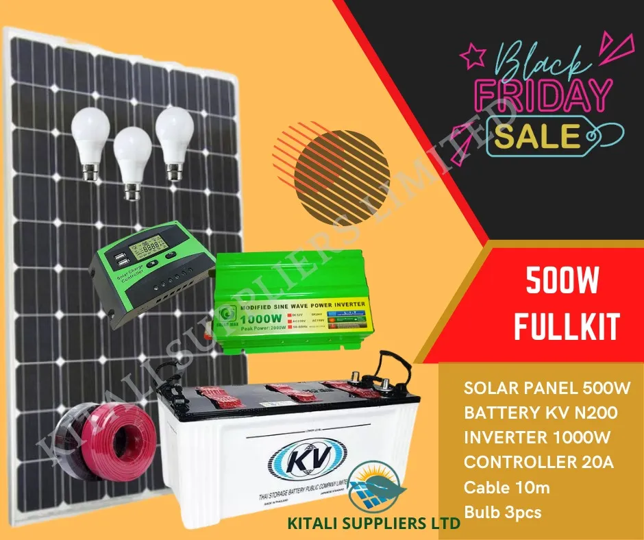 500w solar fullkit plus free gift 3pcs bulbs