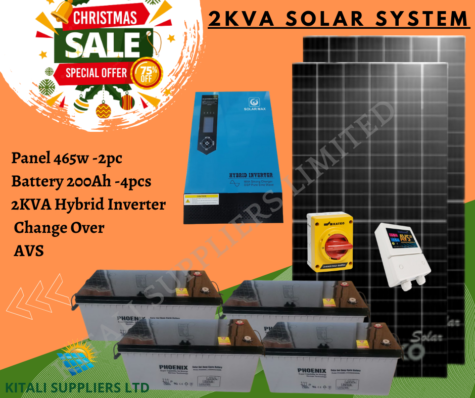 Jinko Solar 2kva solar system with Solarmax hybrid inverter