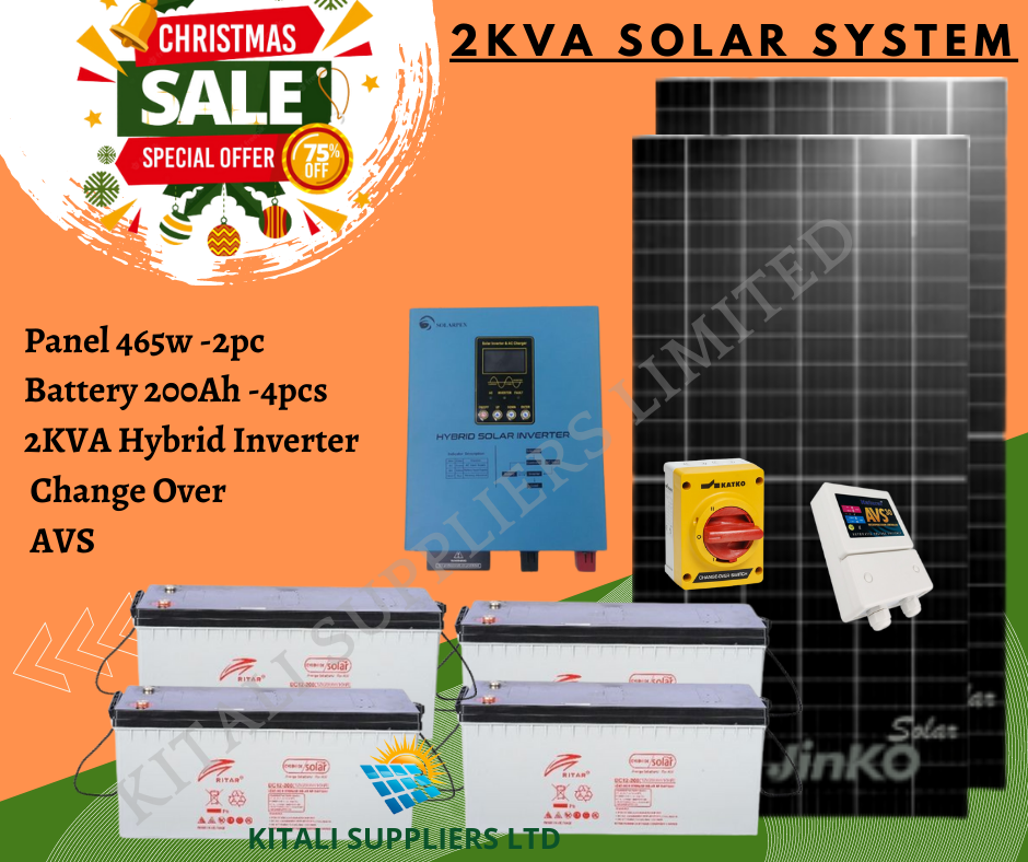 Jinko Solar 2kva solar system with Solarlex hybrid inverter