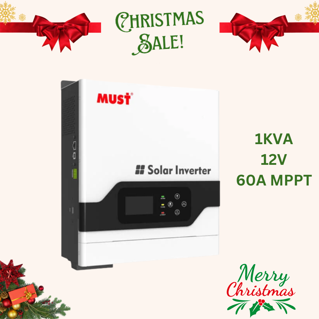 Must Hybrid Inverter 1KVA 60A MPPT 12V powerful power inverter