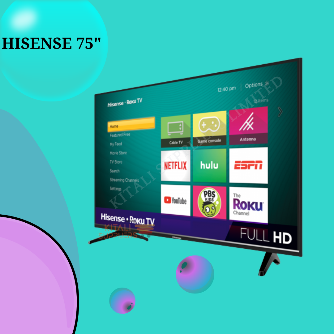 HISENSE 75" Smart UHD 4K LED TV, YouTube, Netflix