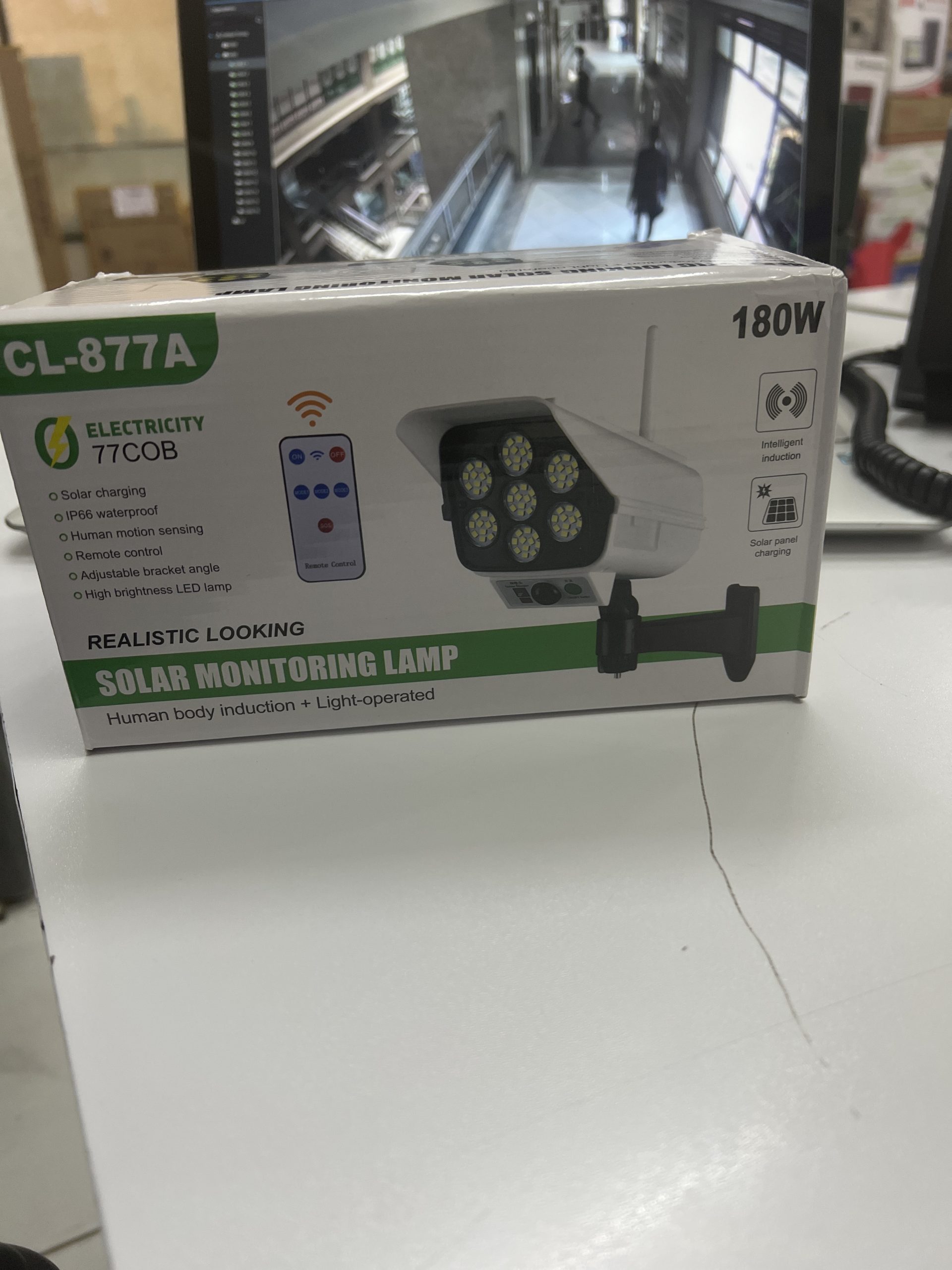 SOLAR MONITORING LAMP 180W with motion sensor