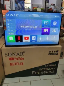Sonar 32" ANDROID TV,FRAMELESS,WI-FI,NETFLIX,YOUTUBE-SR-32T88S