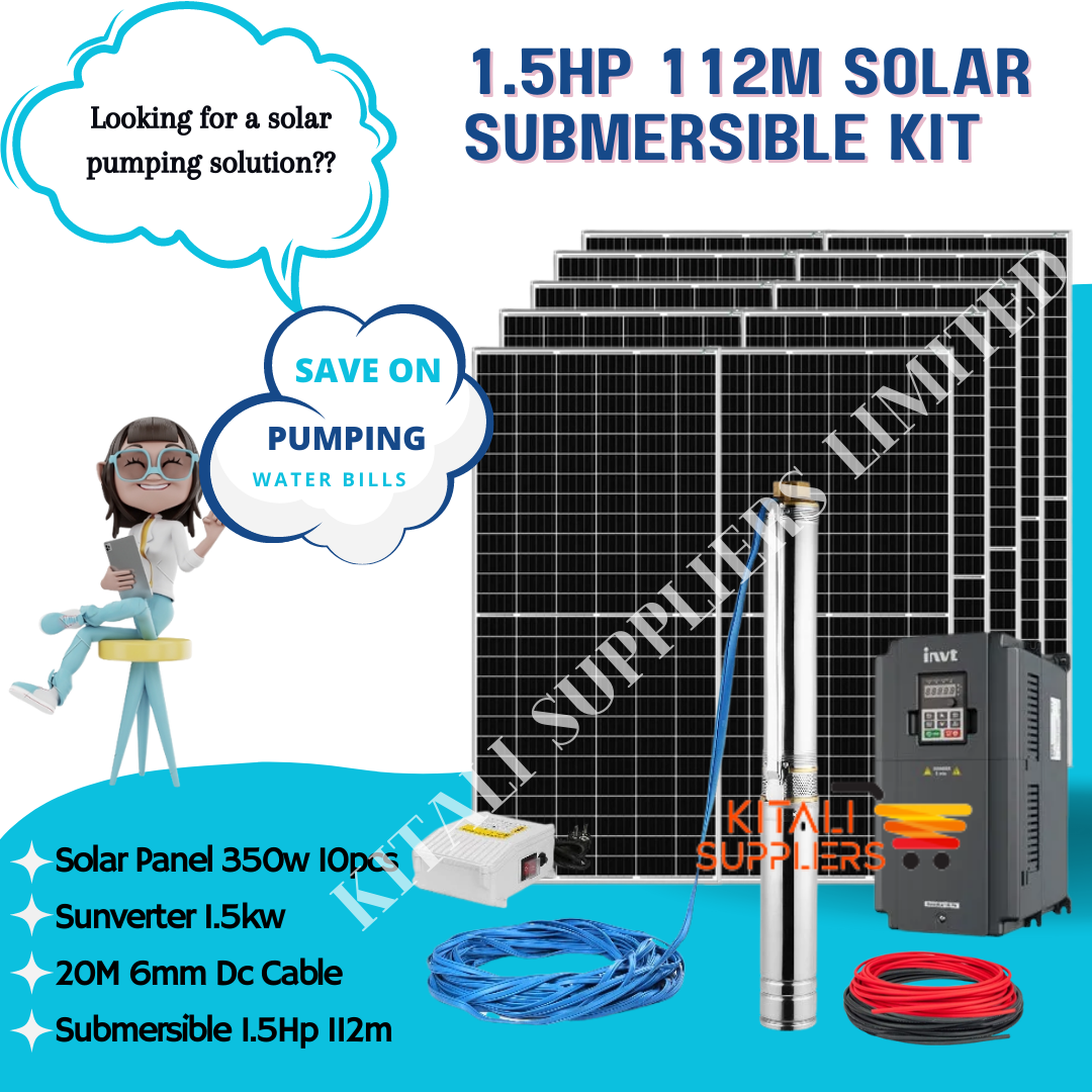 1.5hp 112m solar submersible kit