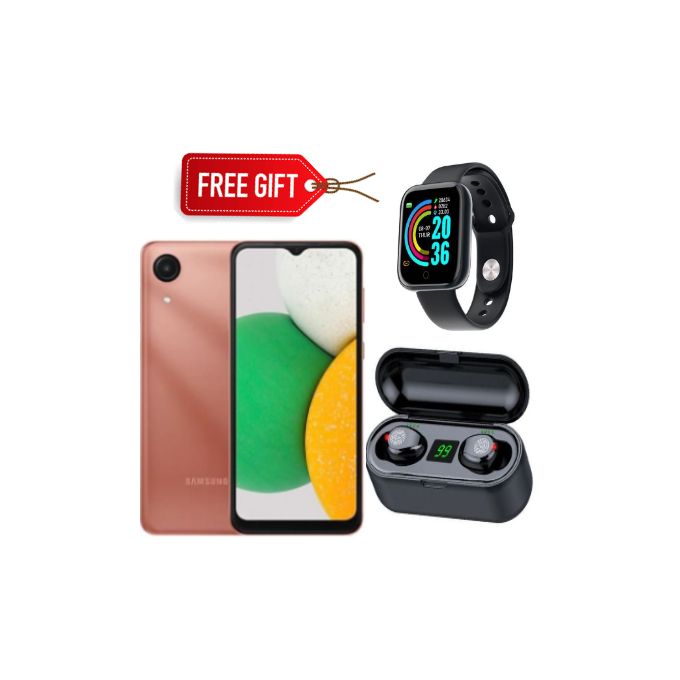Samsung Galaxy A03 Core, 6.5" Dual SIM 32GB+2GB, 5000mAh Bronze + Smart Watch & Earbuds