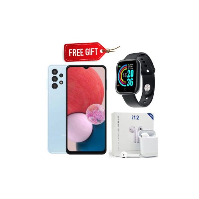 Samsung Galaxy A13, 6.6", 64GB + 4GB (Dual SIM), 5000 MAh, Blue + Smart Watch & Airpods