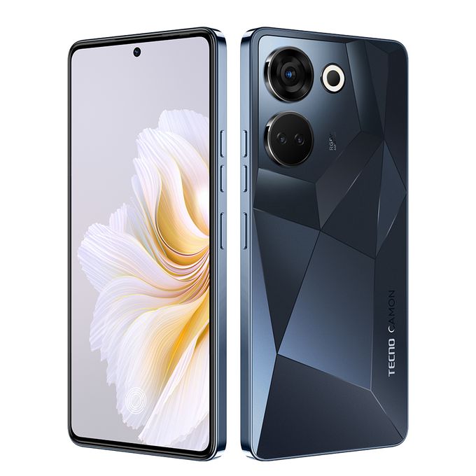 Tecno Camon 20, 6.67", 256GB + 8GB+8GB Extended RAM, Dual SIM, 5000mAh, Predawn Black
