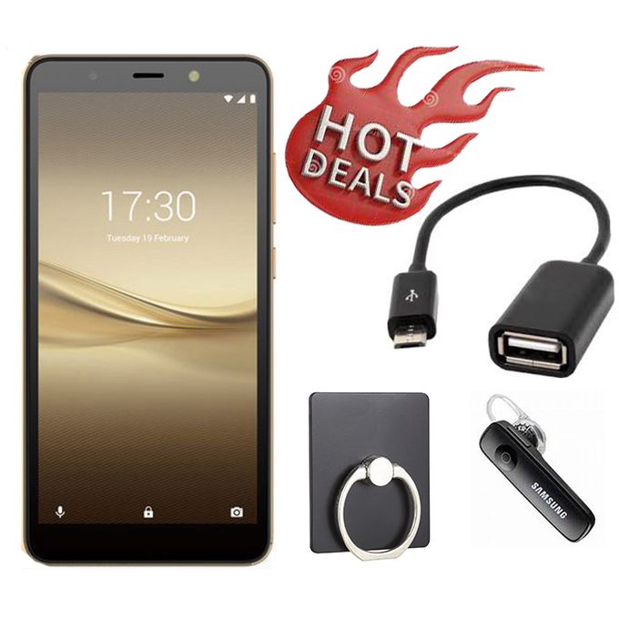 Tecno POP 3, 5.7", 16GBROM,1GBRAM, 3500mAh, Dual Sim+BT+RING+OTG - Gold