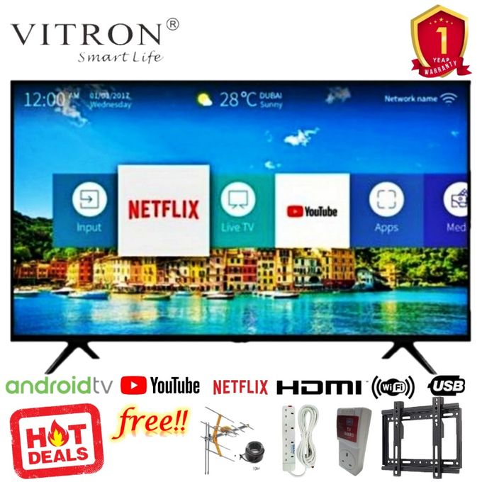 Vitron 43" Inch FHD Smart TV,Android,NETFLIX,YOUTUBE,DECODER,INBUILT WIFI
