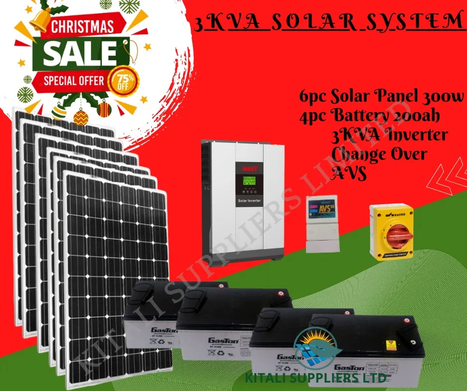 3kva solar system with4pc gaston battery