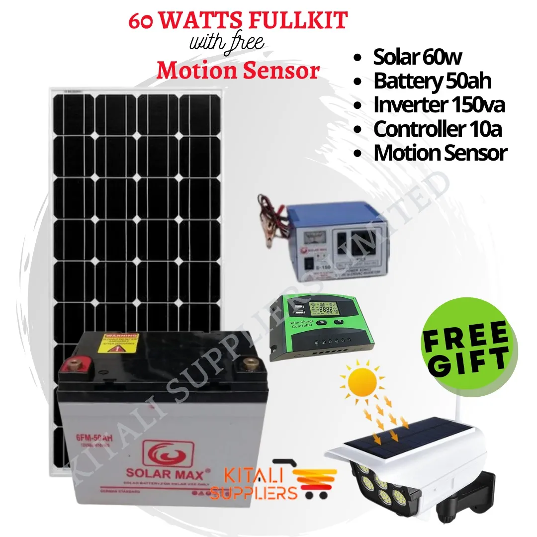 60w solar fullkit with free motion sensor