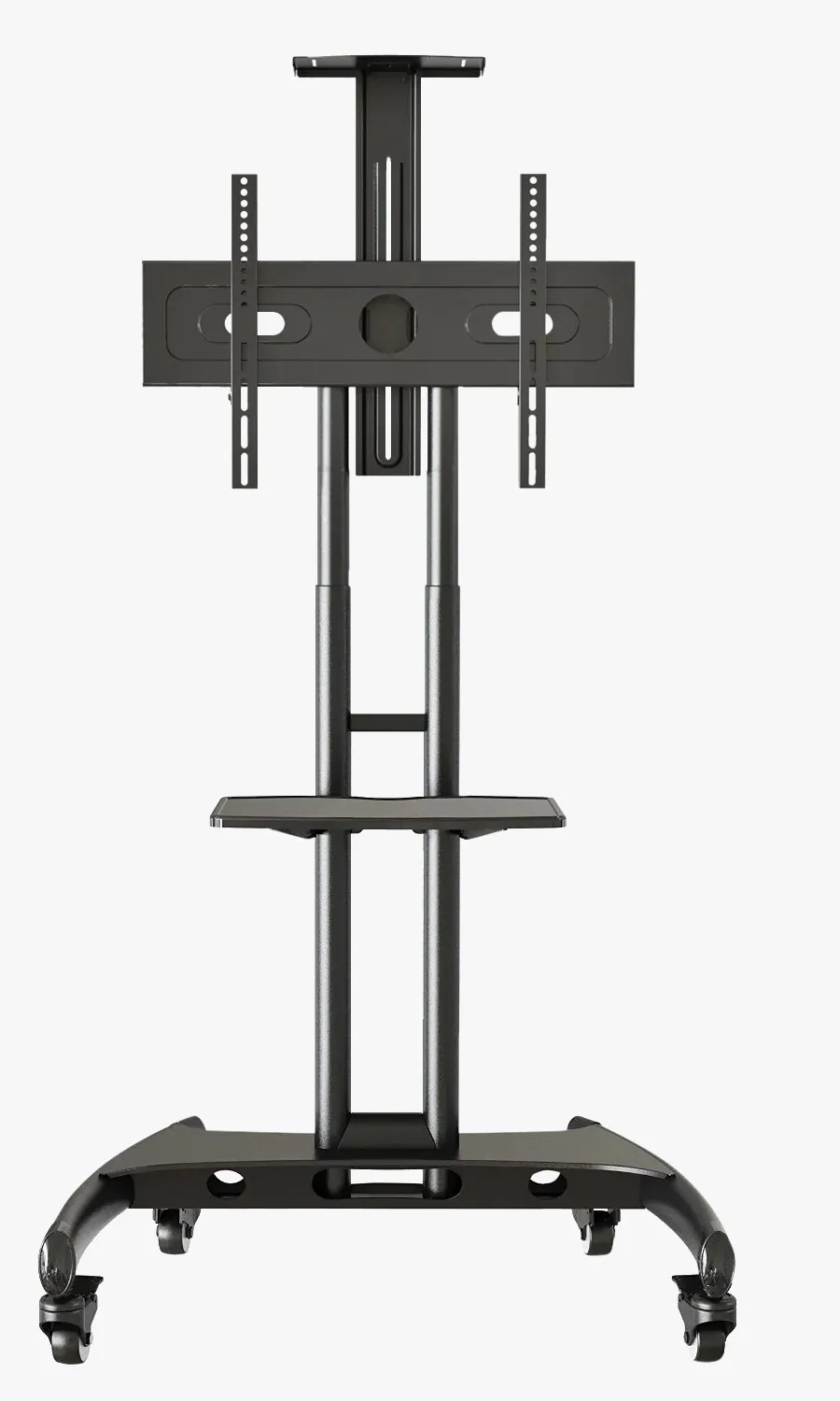 Mount Factory Rolling TV Cart Mobile TV Stand For 40-65 Inch Flat Screen, LED, LCD, OLED, Plasma, Curved TV's Universal Mount With Wheels