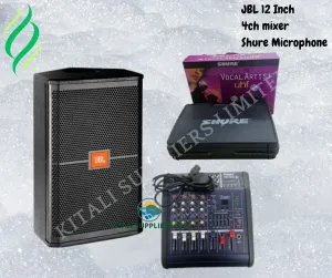 jbl 12inch speaker with 4 channel mixer and free microphone