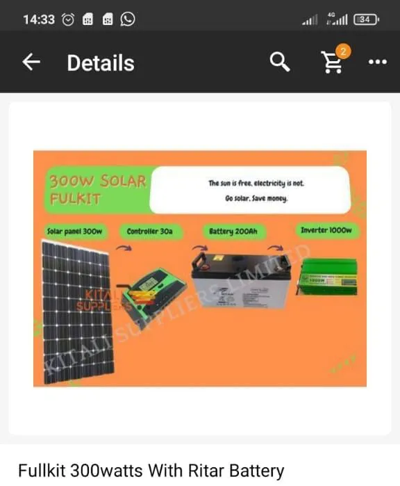 300w solar fullkit monocrystalline