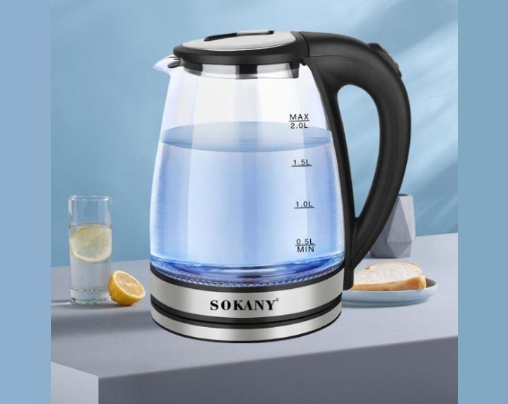 Sokany glass electric kettle.