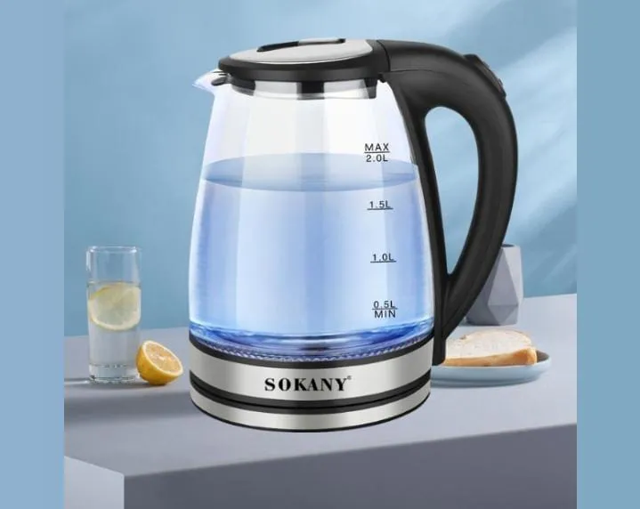 Sokany glass electric kettle.
