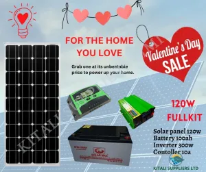 valentine offers for 120w solar fullkit