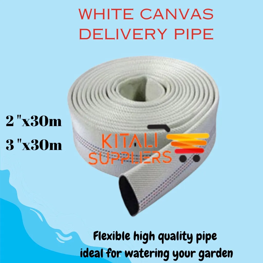 white canvas delivery pipe 3" 30m