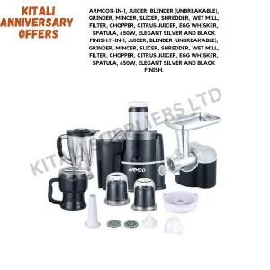 Armco 11in 1 Juicer, Blender, Grinder Chopper, Spatula, Slicer Egg Whisker, Citrus Juicer ,Wet Mill, Shredder and  Mincer