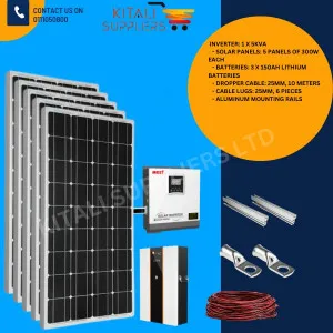 5pc 300W solar panel solar full kit