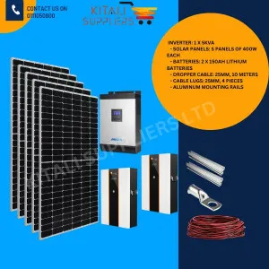5pc 400W  solar panel full kit