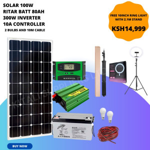 80ah ritar battery,100w solar panel,300w inverter,10a controller