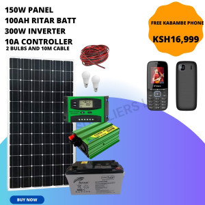 150w panel,300w inverter,100ah batt,10a controller