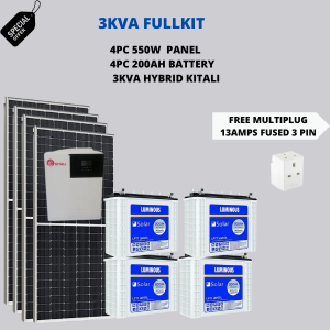 3kva kitali hybrid inverter,4pc 200ah battery,4pcs 550w panel