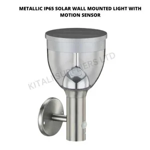 Metallic IP65 Solar Wall Mounted Light With Motion Sensor