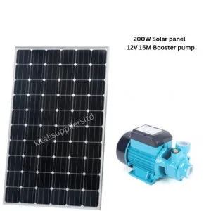 200W Solar panel and 12V 15M Booster pump