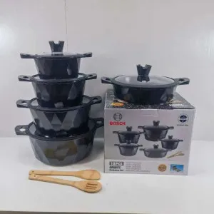 Bosch 10 Pcs Cookware With Silicon Lid Covers