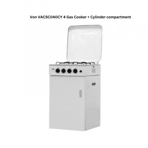 Von VAC5C040CY 4 Gas Cooker + Cylinder compartment
