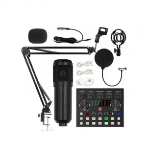 BM800 Condenser Microphone with V8 sound card for Live recording