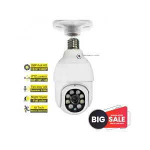 BULB CCTV CAMERA 360° PANORAMIC PTZ SECURITY WIFI CAMERA