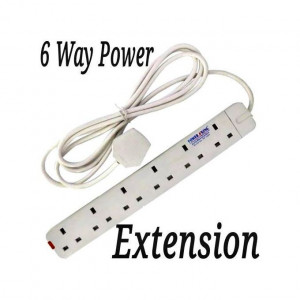 Power King 6 Way Heavy Duty Extension With Surge Protector