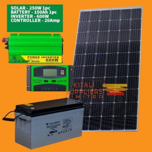 Solarmax 250W Solar Panel Special All Weather Fullkit + 150AH Battery + 600W Solar Inverter + 20 Ah Charge Controller