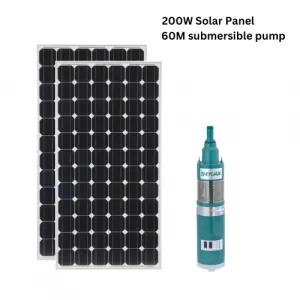 200W Solar Panel and 60M submersible pump kit