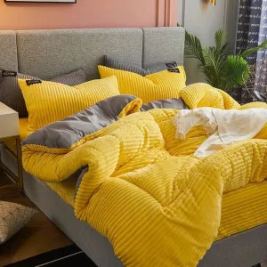 6 By 6 Velvet Duvet With Bedsheet And 2 Pillow Cases
