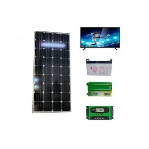 Solarmax 60Watts Solar Panel Full Kit +70Ah Solar Battery +300W Solar Power Inverter+ 10 Ah Solar Charge Controller + 24 Inch TV