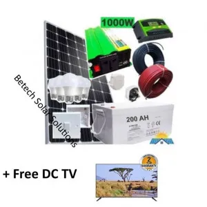 Solarmax 500 Watts Solar Panel Full Kit + 200AH Battery + 1000W Inverter + 30AH Controller + Free 32 DC Solar Tv